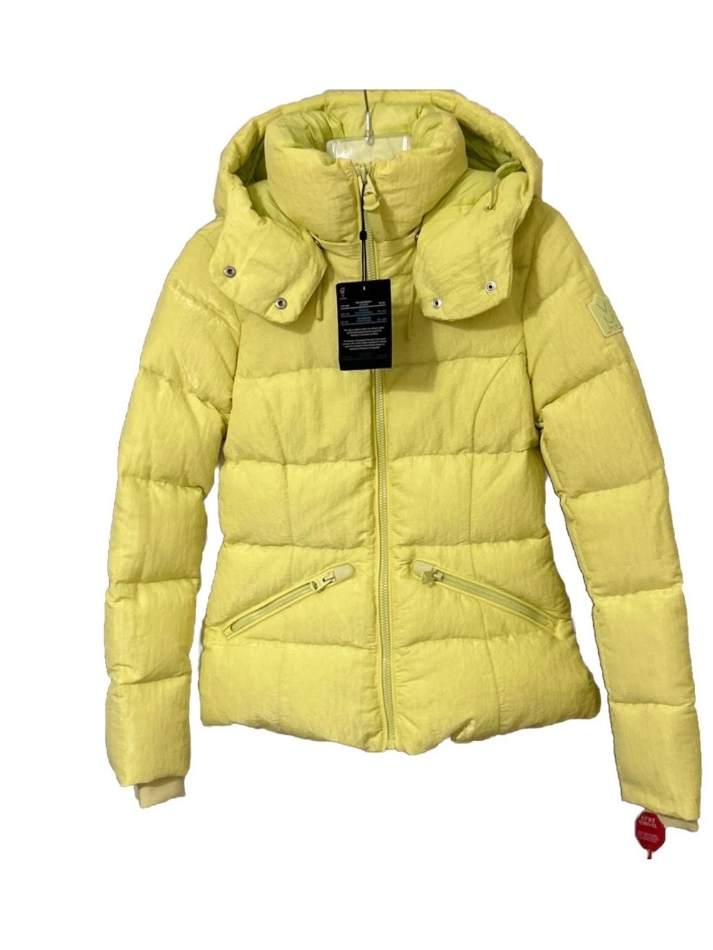 Mackage Madalyn-TR Women’s Down Lime Jacket Pale Lime Detachable Hood Sz XS